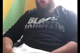 Huge Bearded Bear Jerks His Big Veiny Package