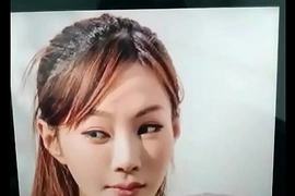 Cum tribute for Asian model