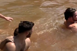 Gaysex hunks suck cock at the river