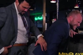 Classy businessmen enjoy wet blowjobs and rough fucking