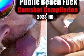 Gay men cum on a public beach! hot amateur compilation 2023